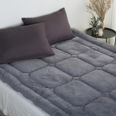 甜蜜的一天法蘭絨超細纖維床墊, 炭灰色