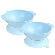 Kiddlez 防傾倒兒童碗組 L號, 藍色, 2組