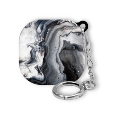 WAVESTUDIO Design Galaxy Buds FE / Buds Pro / Buds2 / Buds Live 保護殼, 單一商品, 彩色大理石 極致黑