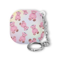 WAVESTUDIO Design Galaxy Buds FE / Buds Pro / Buds2 / Buds Live 保護殼, 單一商品, 泰迪熊 粉紅熊