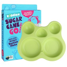 Kiddlez 孩童吸盤式造型分格餐盤, 綠色, 單品
