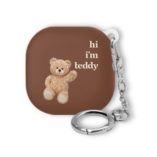 WAVESTUDIO 設計款 Galaxy Buds FE / Buds Pro / Buds2 / Buds Live 保護殼, 單一商品, 泰迪熊 你好泰迪熊