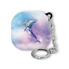 WAVESTUDIO Design Galaxy Buds FE / Buds Pro / Buds2 / Buds Live 保護殼, 單一商品, 銀河鯨魚 天空極光