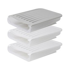 허니키니 달걀이 데굴데굴 슬라이딩 에그박스 18구 화이트 2p + 그레이, 혼합색상, 1개