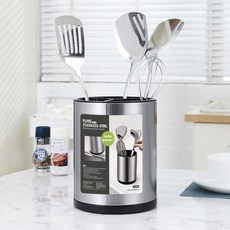 PUKO 不鏽鋼3格旋轉餐具筒 S110, 1個, .