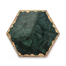 JHCompany 點綴祖母綠大理石六角杯墊, 混合顏色, 1個