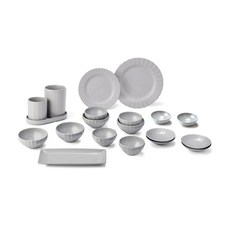 KwangJuYo 貝殼系列4人餐具20件組, 灰色的, 10種