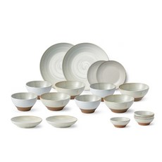 KwangJuYo Danji系列4人餐具18件組, 5種, 淺褐色