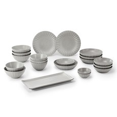 KwangJuYo Migak系列4人餐具21件組, 灰色, 7種