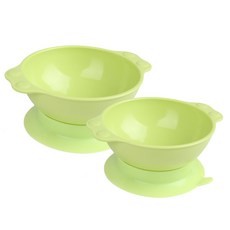 Kiddlez 防傾倒兒童碗組 M號+L號, 綠色, 1組