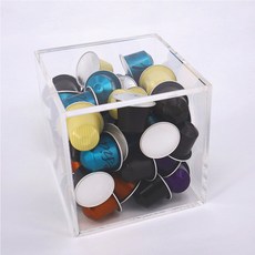 Broky 壓克力咖啡膠囊收納盒 L + 防滑貼紙隨機出貨組合, 1套, 透明