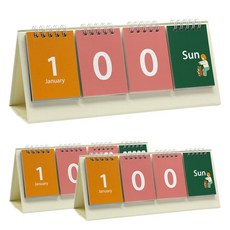 Pinkfoot 印花翻牌萬年曆 3入, 混色