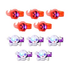 LED發光萬聖節手環 2款 x 5件組, 南瓜, 骷髏, 1套