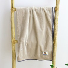 bebe chouette 印花仿羊毛超細纖維雙面毯, 深米色