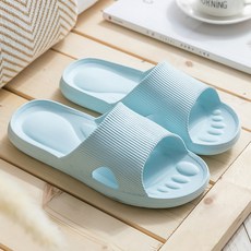 I Love Home 軟Q腳印浴室拖鞋 淡藍色, 1個