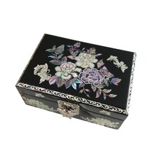牡丹子螺鈿寶盒 黑色, 1個