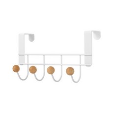 The Flow 白色木球門後多用途帽子包包掛鉤 4球, 混色, 1個