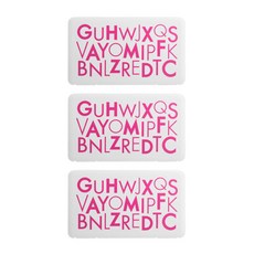 Yums 印花口罩收納盒, 粉紅色字母, 3個