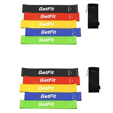 getfit 彈力帶基本 5 種 x 2p 套組, 綠、藍、黃、紅、黑