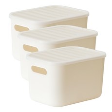 Bono House I.M Living Box Storage Organizer S 7.3L, 奶油白, 3個