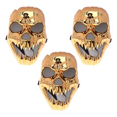 LivingDA 亮面骷髏面具 3入, 金色