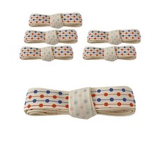 TINAPICNIC 圓點線條棉質緞帶 寬1公分 6入, 混合色, 200cm
