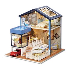 Kkomideal 小型 DIY 微型房屋大型 06 西雅圖泳池別墅 + 手工工具, 混色