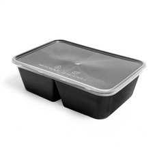 耐熱方形容器 T-650D 黑色, 1個, 50個