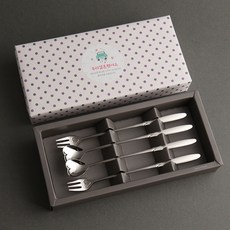 인스푼 엔젤하트 롱앤롱 결혼답례품A 세트, 6개, 롱티스푼 2p + 롱포크 2p