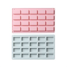 20格矽膠矩形模具 2入, 藍色, 粉色, 1套