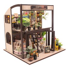 KkomiDEAL DIY 袖珍屋 中型 20 咖啡屋 + 製作工具, 混合顏色