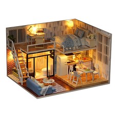 꼬미딜 DIY 미니어처하우스 중형 07 블루 타임즈 + 제작도구, 혼합색상, 1개