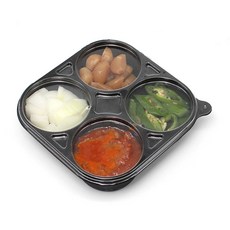 원형 4칸 소스용기 12 x 12 x 3 cm, 1개입, 600개