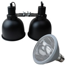 Rorapet Sparkzoo 碳纖維聚光燈 100W + 爬蟲類燈罩燈座 雙圓頂型 SPZ180DW 套組, 混合顏色, 1套