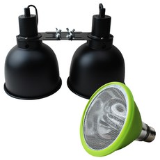 Rora Pet 碳射燈 50W + 爬蟲後蓋插座圓頂雙子型 SPZ180DW 套組, 混色, 1套