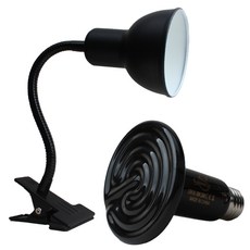 陶瓷加熱燈 100W+爬蟲類專用夾燈 SPBR902 A, 混色, 1套