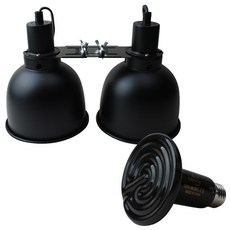 Sparkzoo Laurapet 陶瓷加熱燈 100W + 爬蟲後蓋圓頂雙子型 SPZ180DW 套組, 混色, 1套