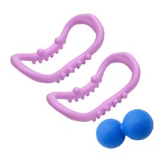 멀티 요가링 2p + 땅콩 마사지볼 랜덤발송 세트, 퍼플, 1개