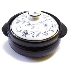 ROYAL PORCELAIN 雙耳耐熱陶瓷砂鍋+花朵印花鍋蓋, 19.5cm, 1組
