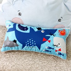 wisemama 超細纖維印花枕頭, 深藍海鯨