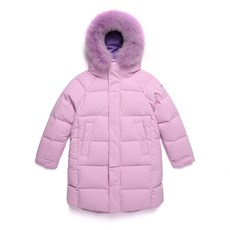 BLACKYAK KIDS 童款毛邊連帽中長版羽絨外套