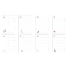 PLEPLE A5 6 孔 Chou Chou 每月筆芯鑲嵌 2 件套 C 森林 2p + Dreaming 2p, 16張