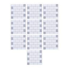 Atti Tile 壁貼 10入, 大磚紋 白色