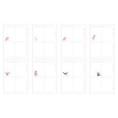 PLEPLE A5 6孔 Chouchou 每週活頁補充內頁 2款組合 B 海洋 2p + 森林 2p, 16張