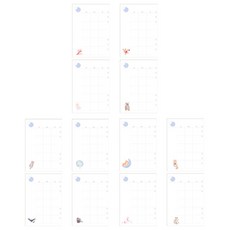 PLEPLE A5 6 孔 Chou Chou 每月筆芯 鑲嵌 3 件套 夢想 2p + 海 2p + 森林 2p, 16張