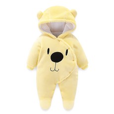BEBENIZ 小熊造型長袖絨毛連帽連身衣