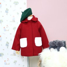 amareillael 孩童皮草口袋插肩大衣