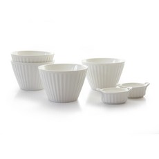 PRELUDE 素色花紋造型平底餐碗+醬料盅 6件組, 單一顏色, 麵碗 4p + 醬料碗 2p
