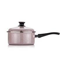 HAMPTONS 電磁爐適用單柄琺瑯湯鍋, 18cm, 藍莓馬卡龍