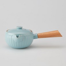 Flow陶瓷側把茶壺 天藍色 2215731, 1個
